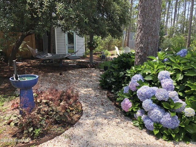 view of yard with fence