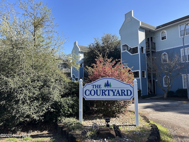 view of community sign