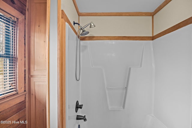 bathroom featuring bathing tub / shower combination