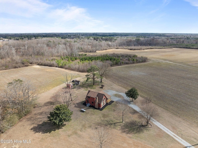 drone / aerial view featuring a rural view