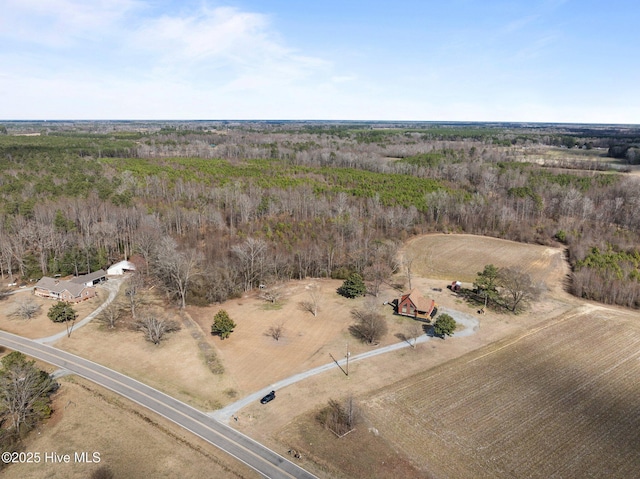 aerial view with a rural view