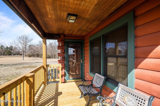 deck featuring covered porch