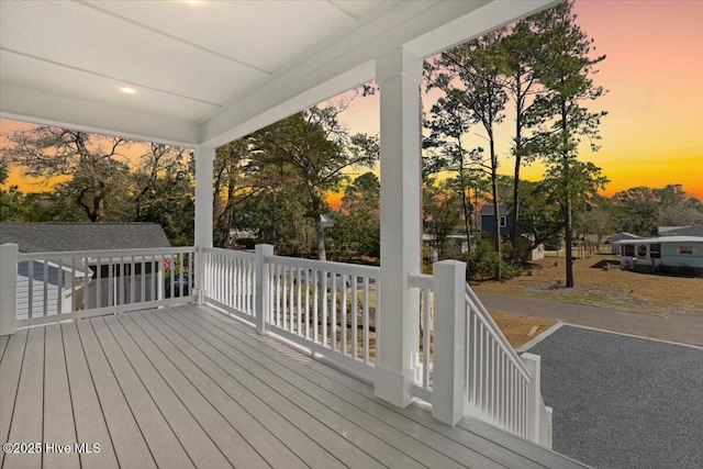 view of deck at dusk