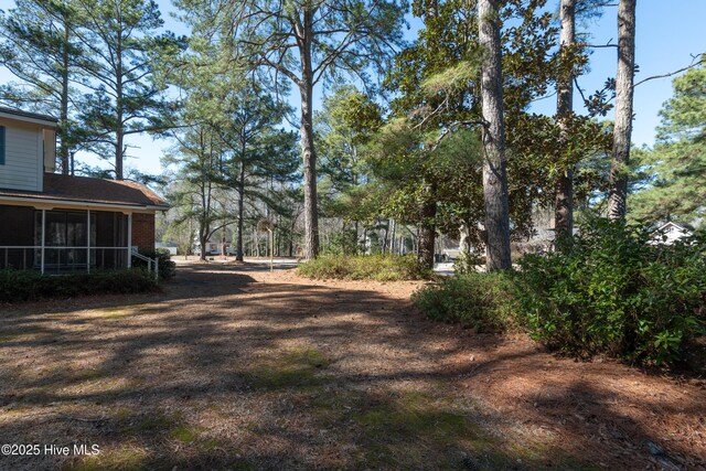 view of yard featuring a sunroom