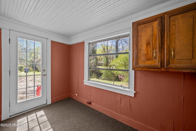 interior space with carpet and a wealth of natural light