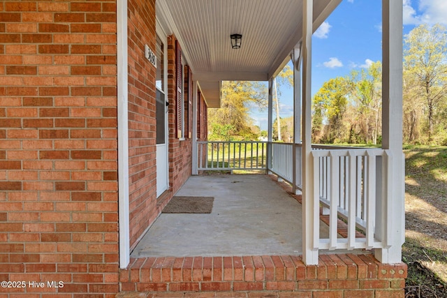 view of patio with a porch