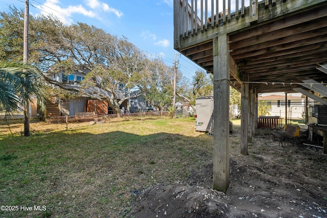 view of yard featuring fence