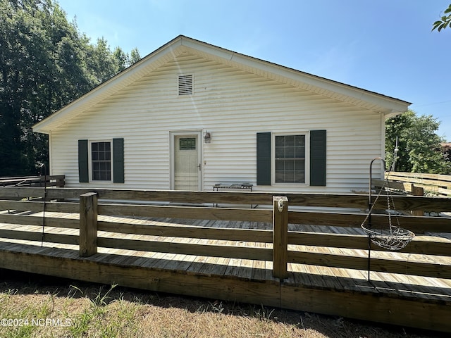 back of house with fence