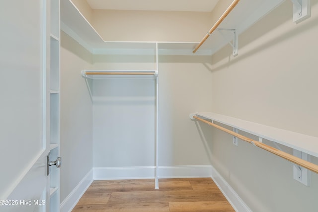 walk in closet featuring light wood-style floors