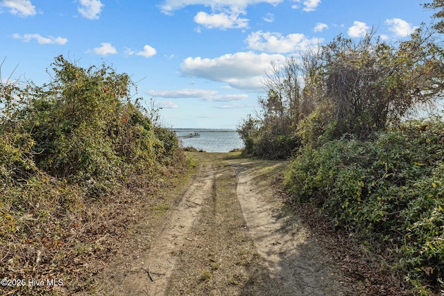 view of road featuring a water view