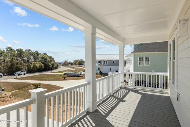 deck with covered porch