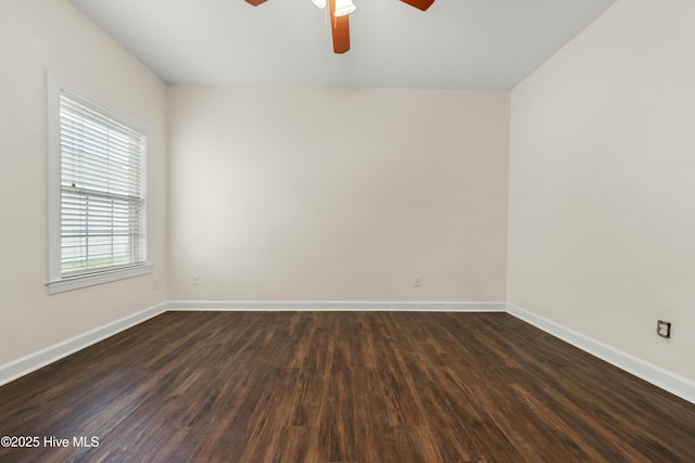 1012 Lake Norman Ln, Leland, NC 28451 - empty room with baseboards, dark wood-style floors, and ceiling fan