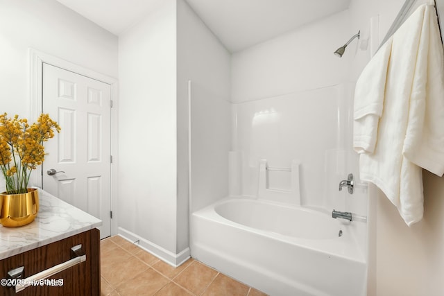 1012 Lake Norman Ln, Leland, NC 28451 - full bathroom with vanity, tile patterned flooring, baseboards, and bathtub / shower combination