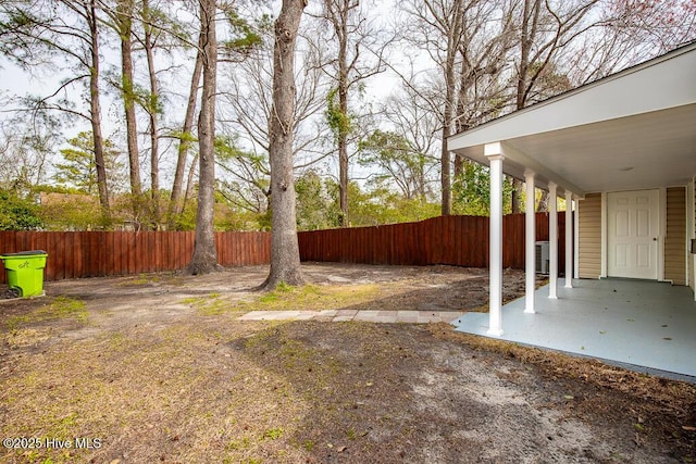 view of yard with fence