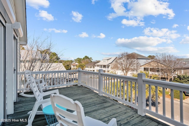 deck with a residential view