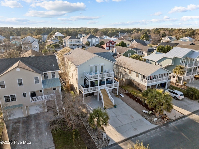 aerial view featuring a residential view