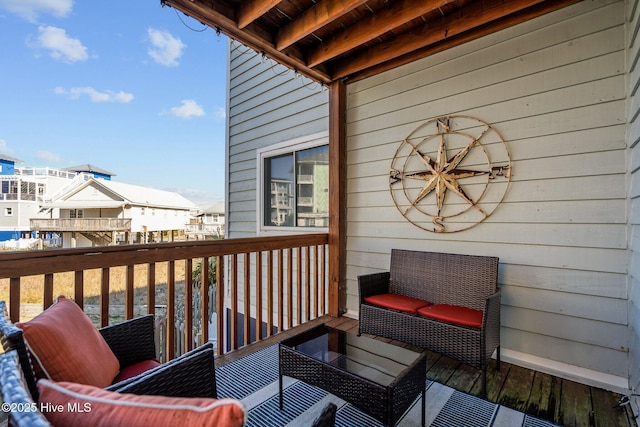 balcony featuring a residential view