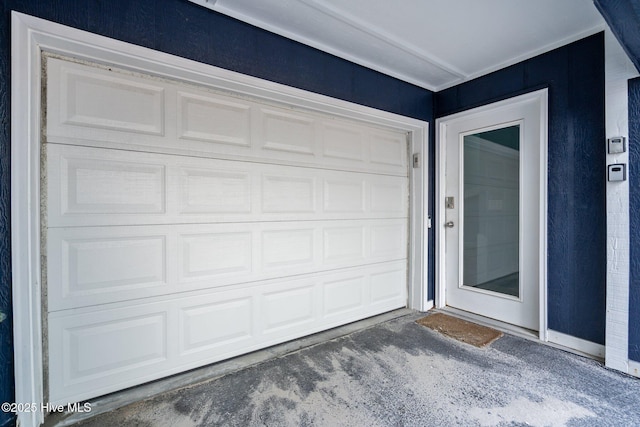 garage with driveway