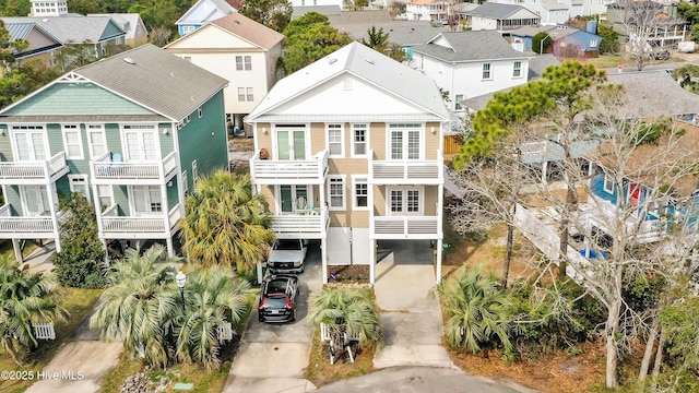 drone / aerial view with a residential view