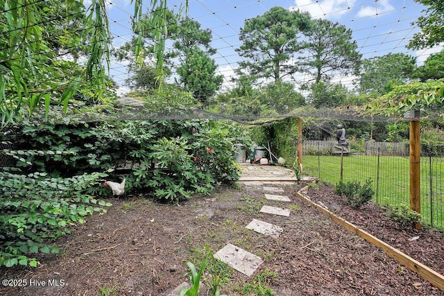 view of yard featuring fence