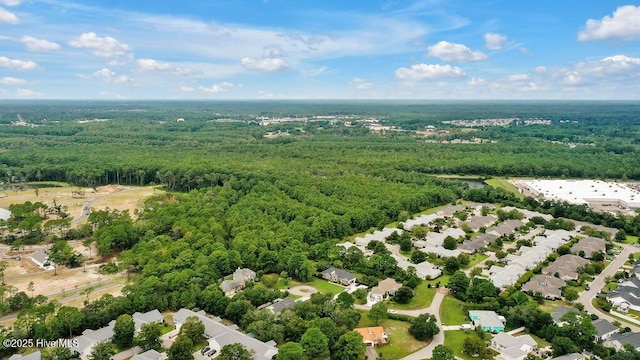 aerial view with a forest view and a residential view