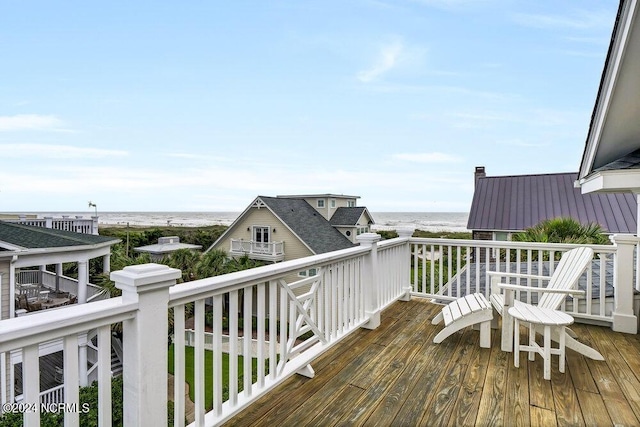 2628 N Lumina Ave, Wrightsville Beach, NC 28480 - wooden deck featuring a water view
