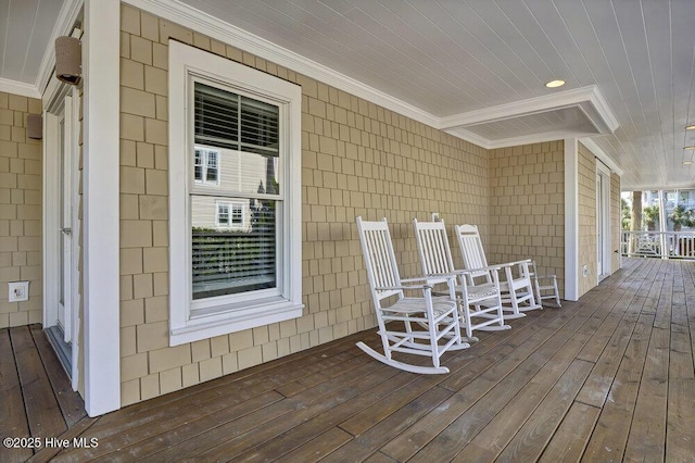 wooden deck with a porch