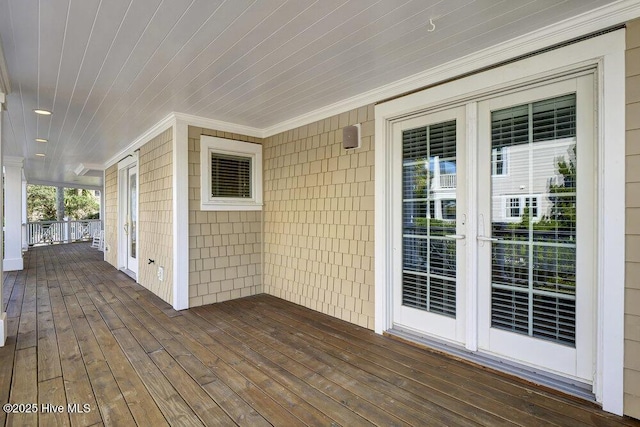 deck featuring a porch