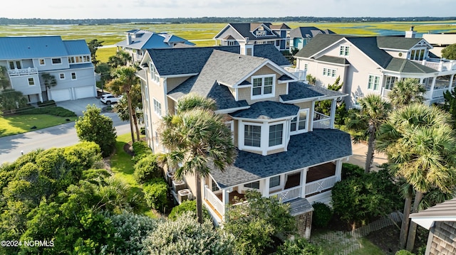 drone / aerial view with a residential view