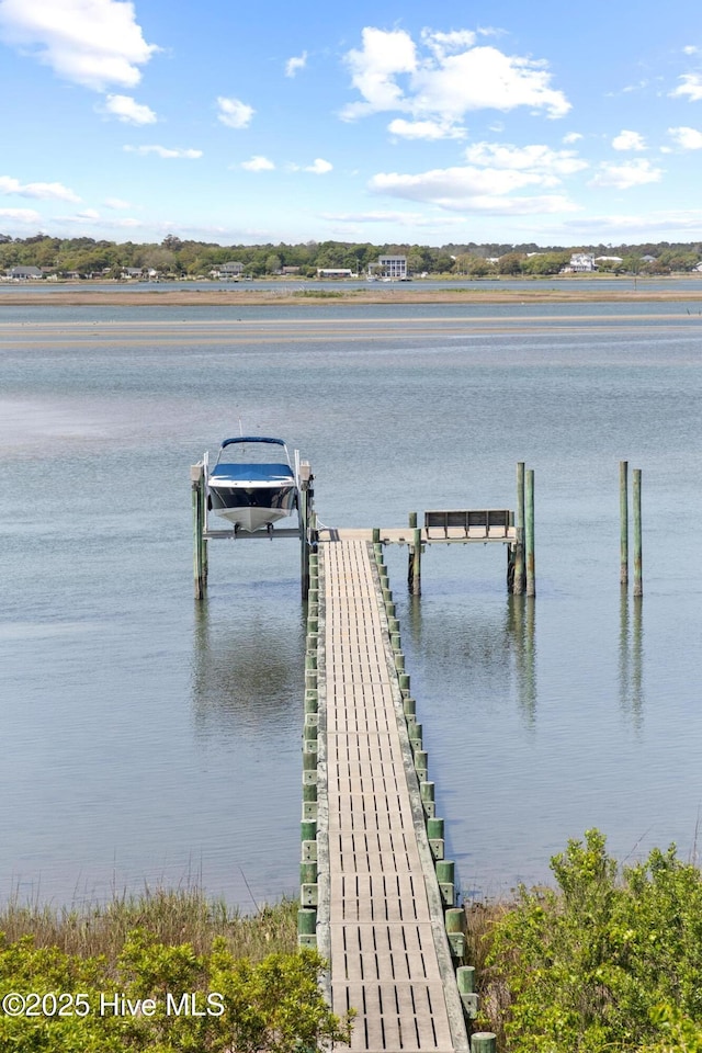 8904 Sound View Ct, Emerald Isle, NC 28594 - dock area with a water view and boat lift