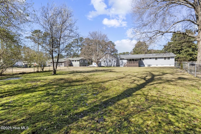 view of yard featuring fence