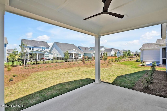 1340 Trisail Ter, Wilmington, NC 28412 - view of yard with a residential view, a patio area, and a ceiling fan