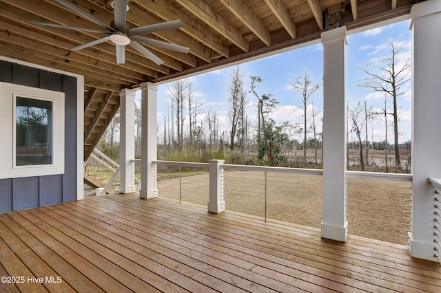 deck featuring a ceiling fan