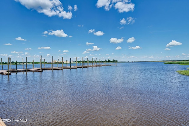 view of water feature featuring a floating dock