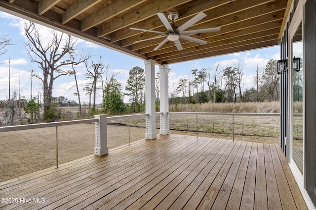 deck featuring ceiling fan