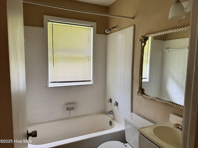 1122 E Stewart Cir, Wilmington, NC 28405 - full bathroom with toilet, shower / bathtub combination, healthy amount of natural light, and vanity