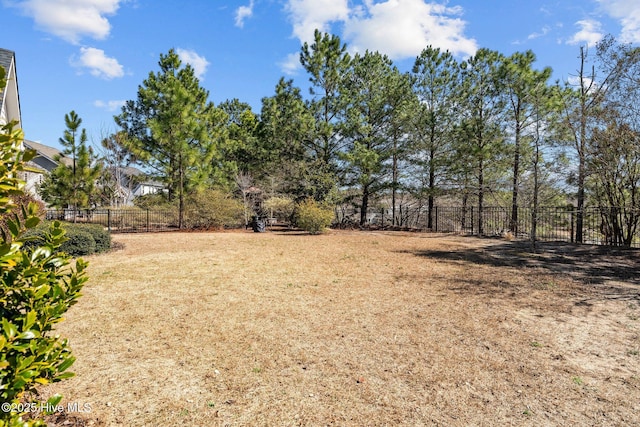 view of yard with fence