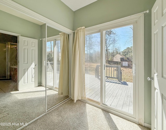 entryway with carpet