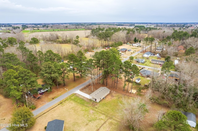 aerial view featuring a rural view