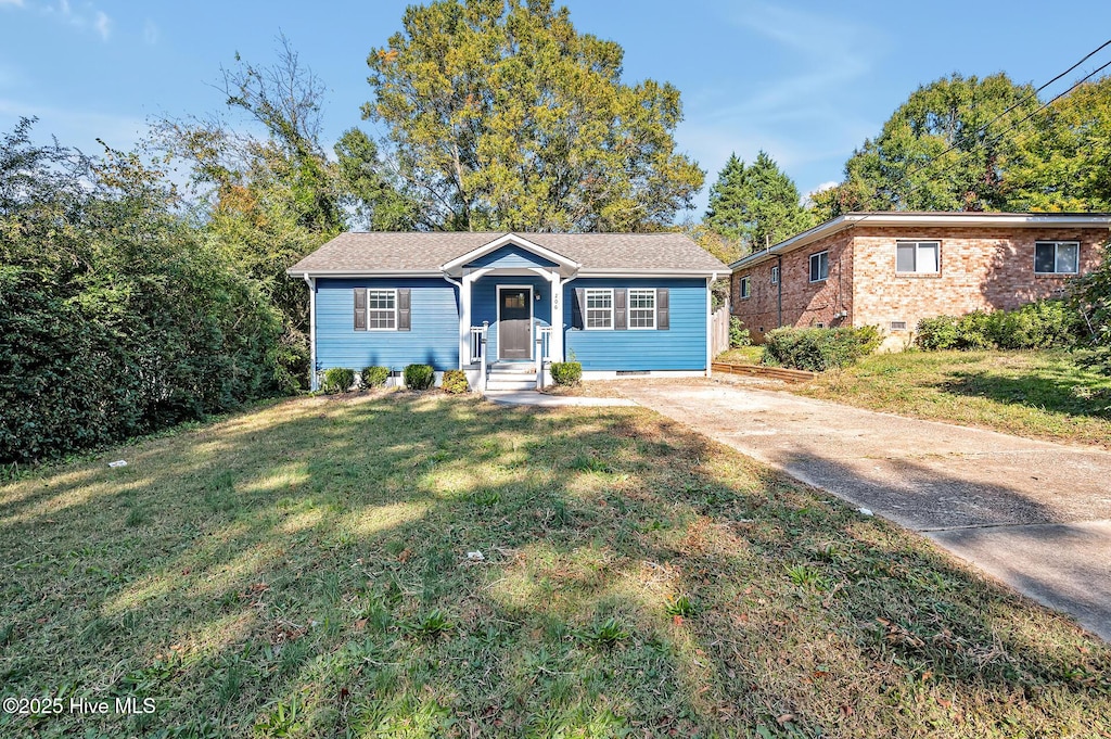 206 Justice Heights St, Apex, NC 27502 - view of front of home featuring concrete driveway, a front lawn, and crawl space