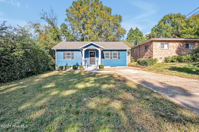 206 Justice Heights St, Apex, NC 27502 - view of front of home featuring concrete driveway, a front lawn, and crawl space