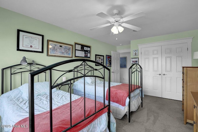 108 Cottage Walk, Hampstead, NC 28443 - carpeted bedroom with a closet and ceiling fan