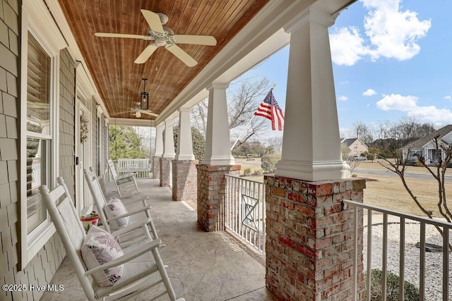 108 Cottage Walk, Hampstead, NC 28443 - view of patio / terrace with covered porch and ceiling fan