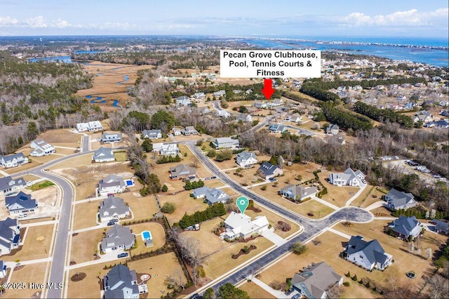 108 Cottage Walk, Hampstead, NC 28443 - aerial view featuring a residential view and a water view