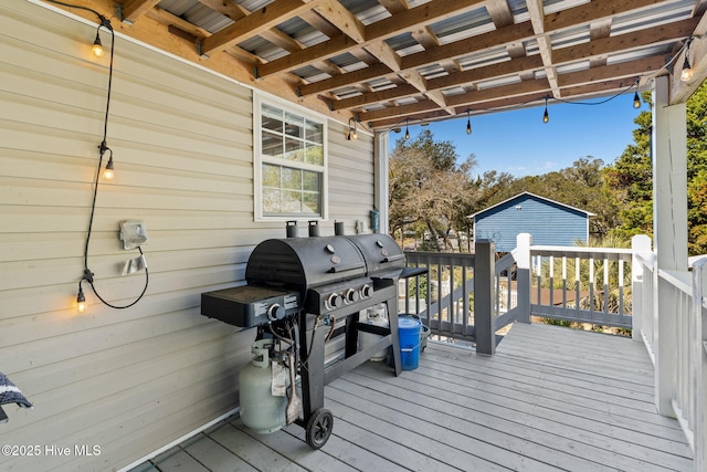 deck with area for grilling
