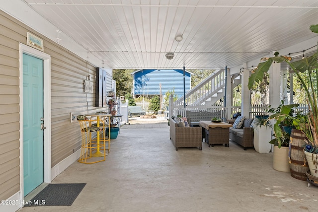 view of patio with stairs