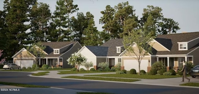 cape cod house featuring concrete driveway and a shingled roof