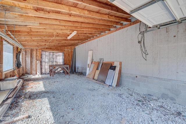 miscellaneous room with a garage