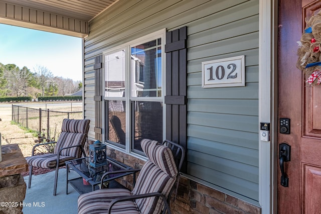 view of patio featuring covered porch