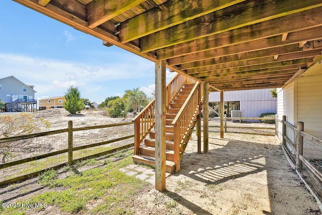 view of patio featuring stairs